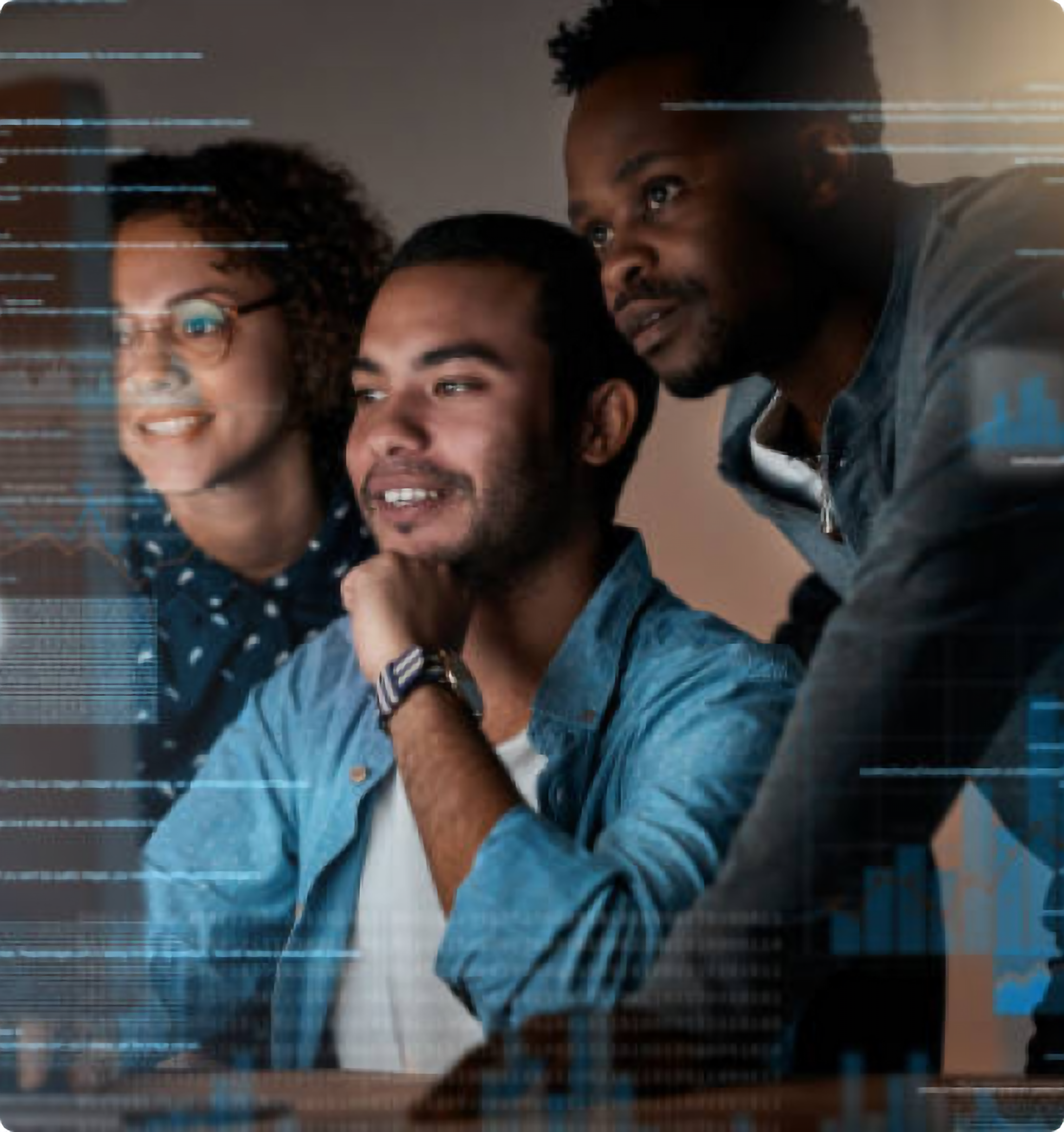 people looking at a computer